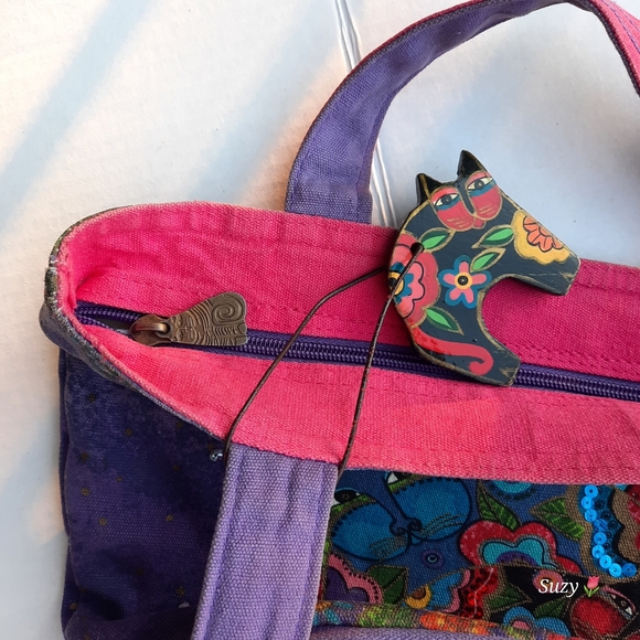 LAUREL BURCH Cats Tote Over-the-Shoulder Canvas - Picture 6 of 11